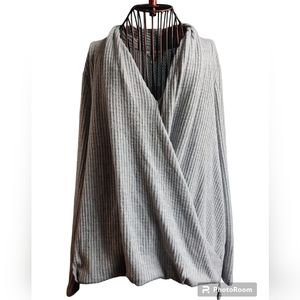 Christopher & Banks Gray Wrap Sweater - Women's Size Large, Brand New